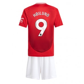 Manchester United Rasmus Hojlund #9 Domaci Dres za Dječji 2024-25 Kratak Rukavima (+ kratke hlače)